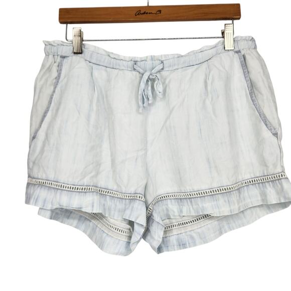 Bella Dahl Light Blue TENCEL Drawstring Shorts – Size Large - Picture 1 of 6